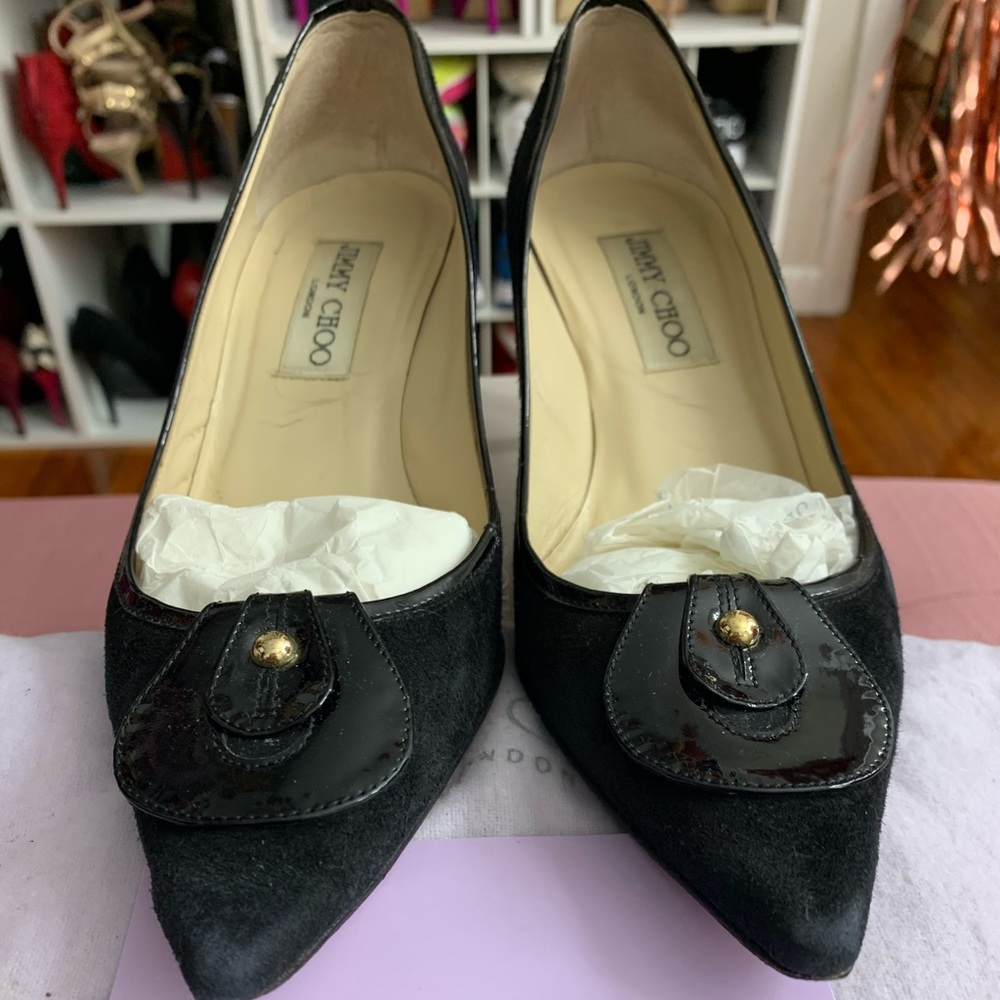 Jimmy Choo Wet Look Patent Black sz 36 1/2